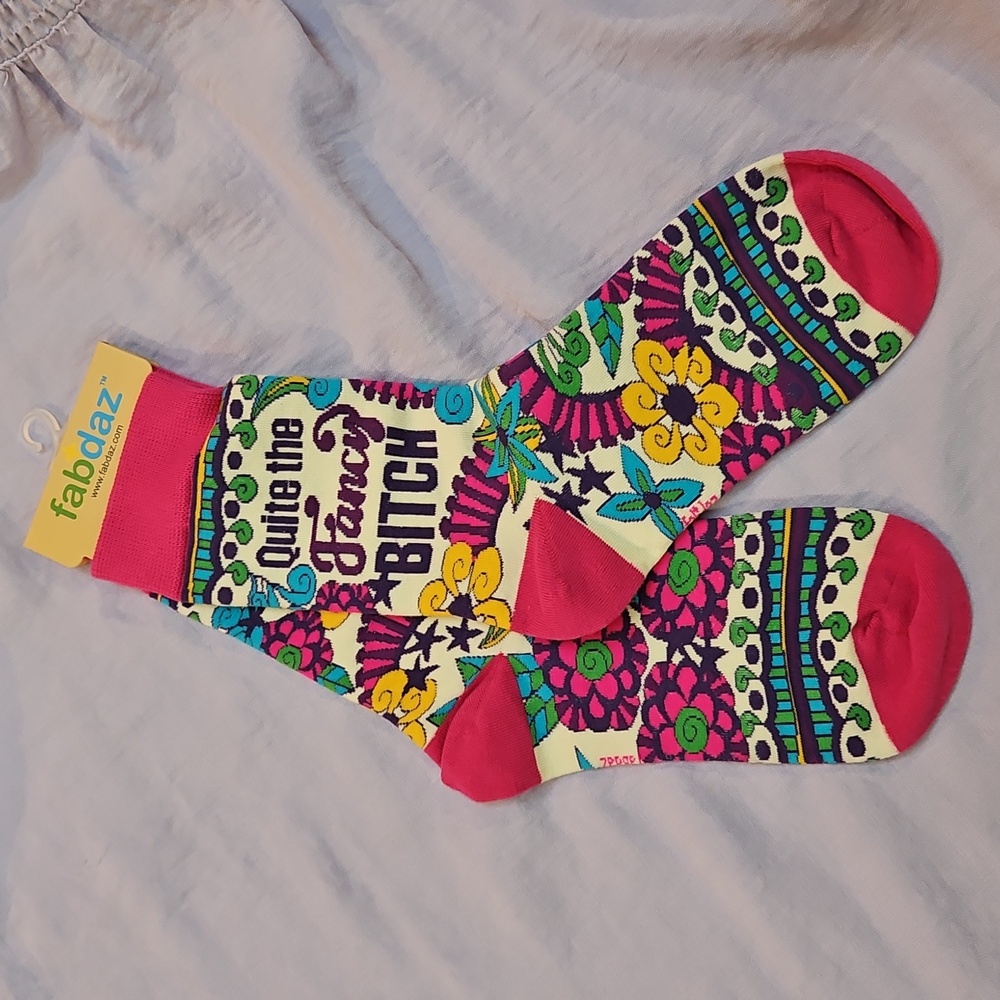 Fabdaz Socks | Ladies | Size 5-10 | Colorful | Humorous | Floral | Funnyn Ouote